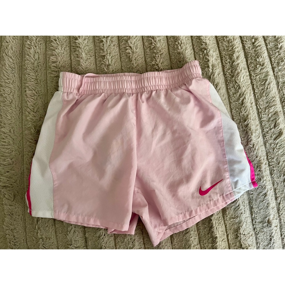 Nike Dri-FIT Kids Pink Running Shorts Mesh Side Panels Size L